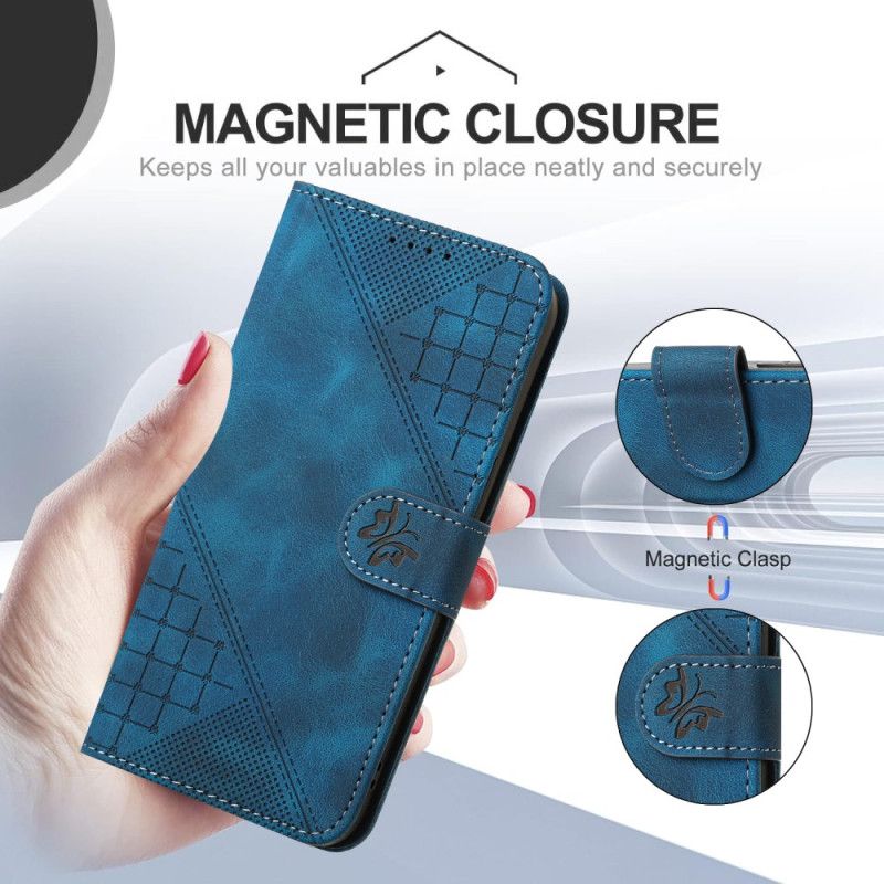 Etui Folio Do Realme 14 Pro 5g Geometryczne Motyle Z Paskiem
