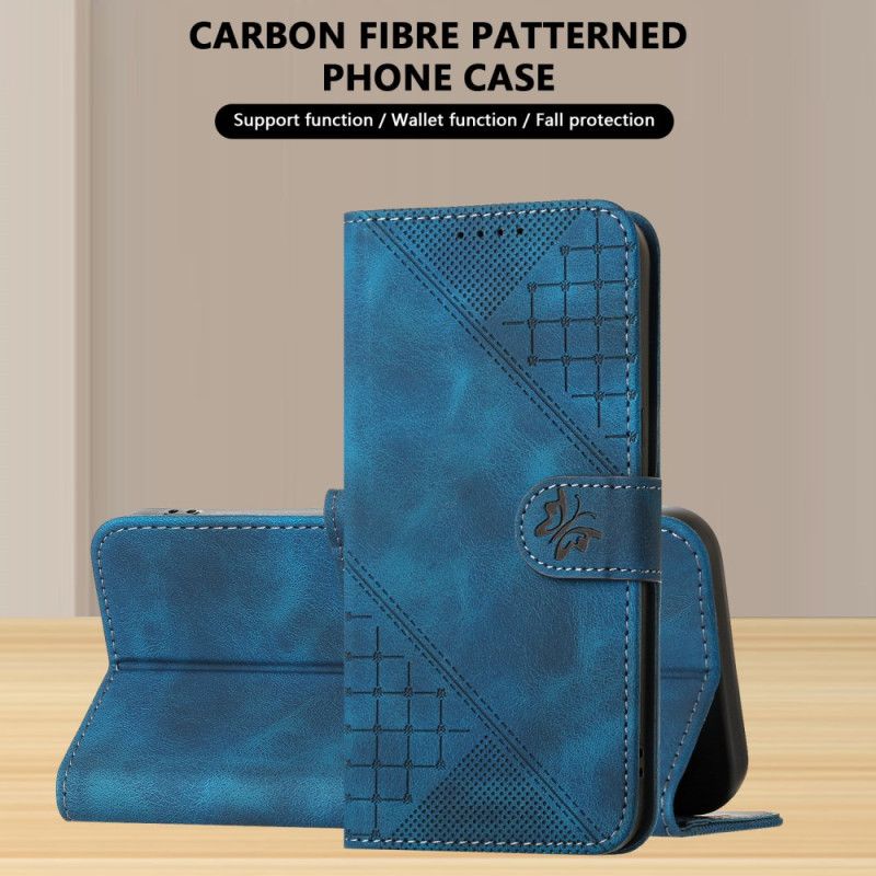 Etui Folio Do Realme 14 Pro 5g Geometryczne Motyle Z Paskiem