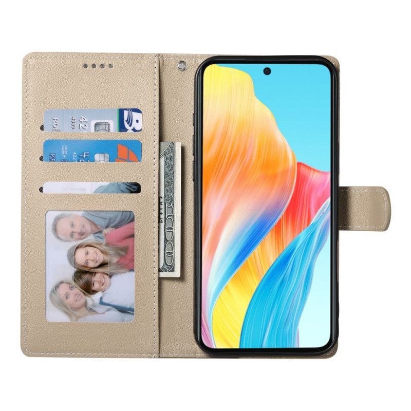 Etui Folio Realme 14 Pro 5g Gładki Efekt Skóry Z Paskiem