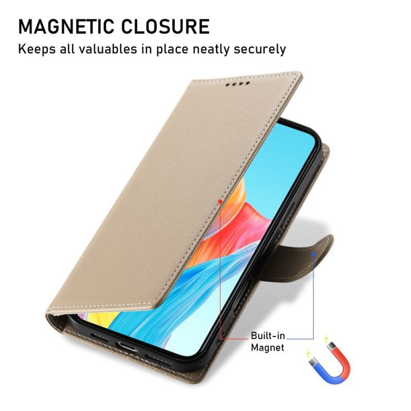 Etui Folio Realme 14 Pro 5g Gładki Efekt Skóry Z Paskiem