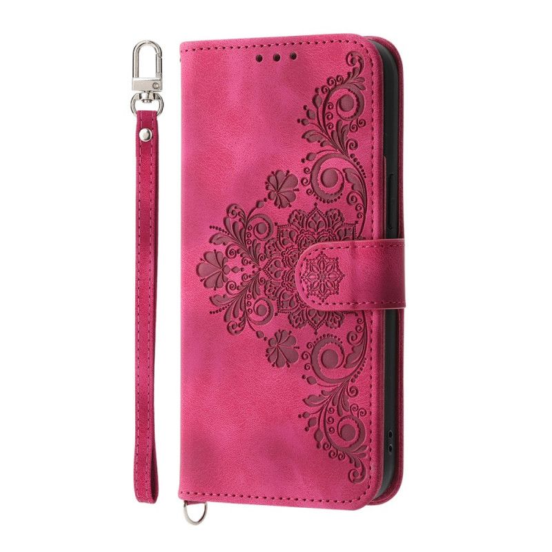 Etui Folio Realme 14 Pro 5g Kwiatowa Koronka Z Paskiem