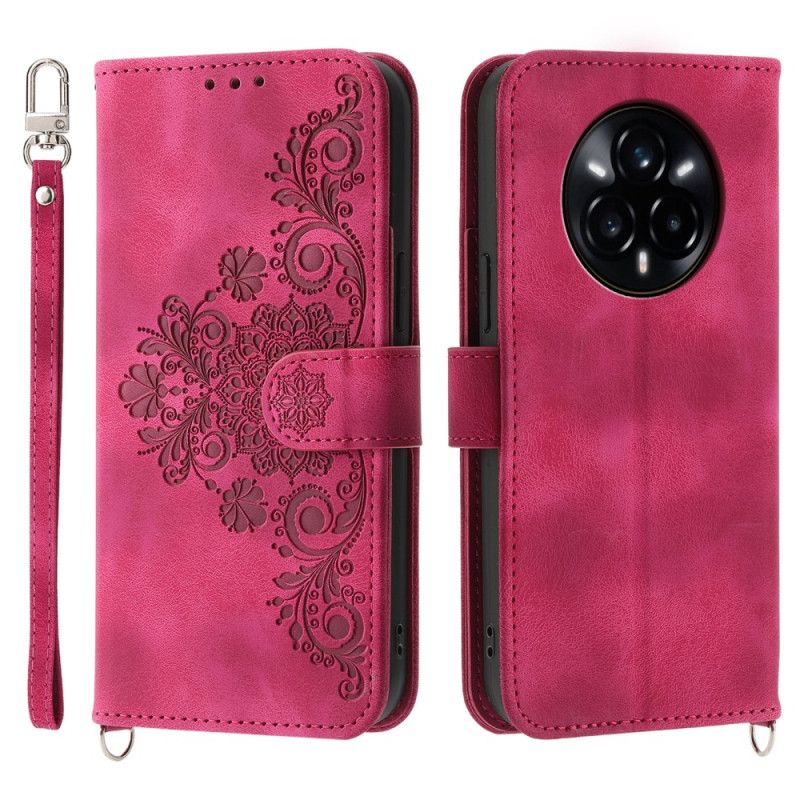 Etui Folio Realme 14 Pro 5g Kwiatowa Koronka Z Paskiem