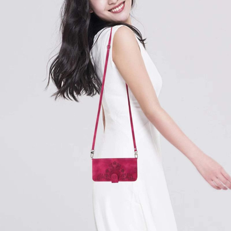 Etui Folio Realme 14 Pro 5g Kwiatowa Koronka Z Paskiem