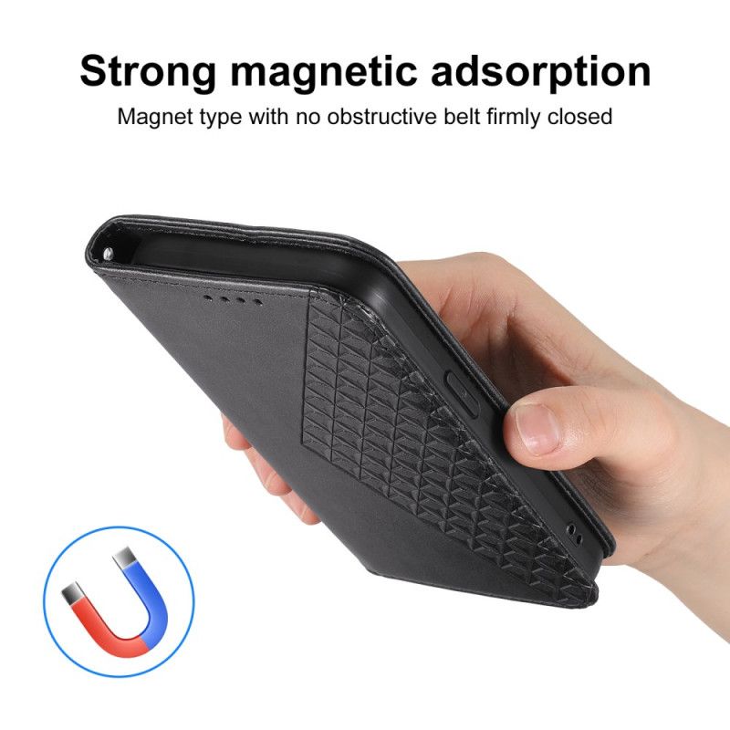 Flip Kotelot Realme 14 Pro 5g Etui Na Telefon Teksturowany Wzór Z Paskiem Z Zapięciem Na Homara