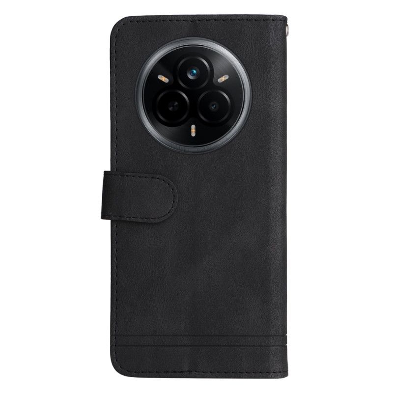 Skórzany Futerał Realme 14 Pro 5g Etui Na Telefon Efekt Zamszu Z Nitami