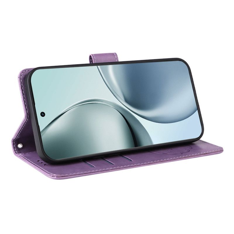 Skórzany Futerał Realme 14 Pro 5g Etui Na Telefon Kwiaty I Motyle