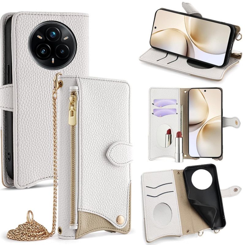 Skórzany Futerał Realme 14 Pro 5g Etui Na Telefon Portfel I Łańcuszek