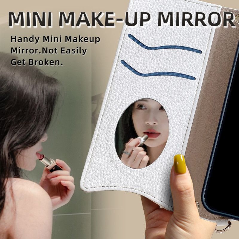 Skórzany Futerał Realme 14 Pro 5g Etui Na Telefon Portfel I Łańcuszek