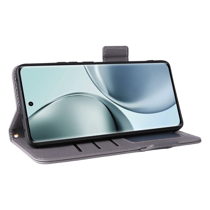 Skórzany Futerał Realme 14 Pro 5g Etui Na Telefon Sztuczna Skóra Liczi Z Paskiem