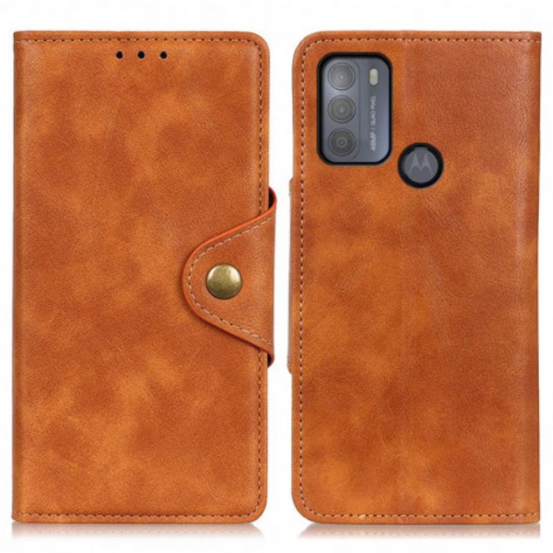 Etui Folio Moto G50 Dekoracyjny Guzik Ze Sztucznej Skóry