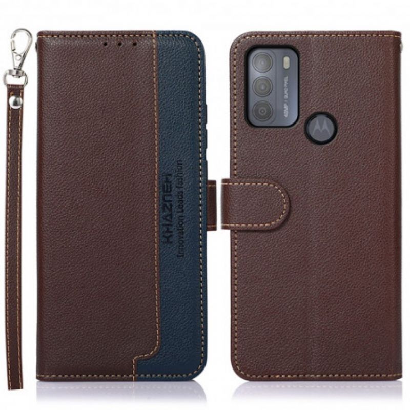 Etui Folio Moto G50 Lychee Style Rfid Khazneh