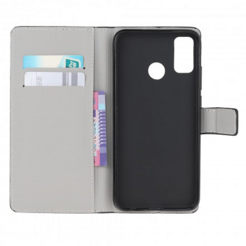 Etui Folio Moto G50 Niebieski Motyl Etui Ochronne