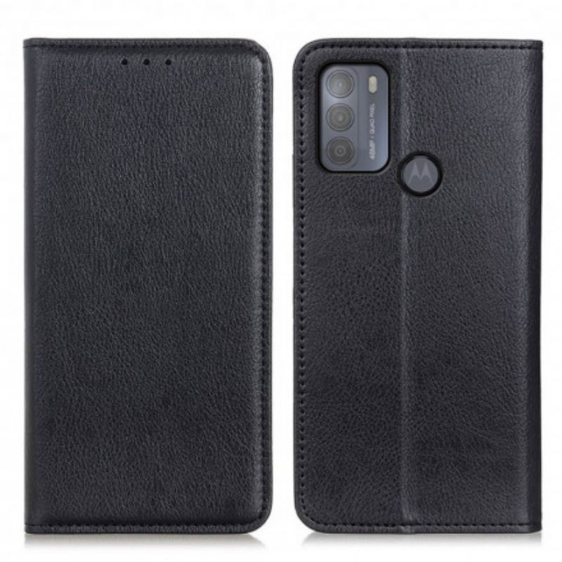 Flip Kotelot Moto G50 Elegance Split Liczi Skóra Etui Ochronne