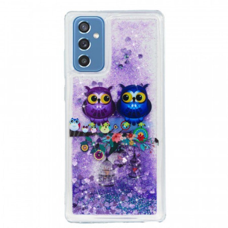 Etui do Samsung Galaxy M52 5G Para Fioletowych Sów