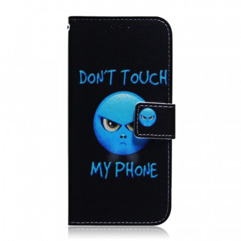 Etui Folio do Samsung Galaxy M52 5G Nie Dotykaj Mojego Telefonu Niebieski