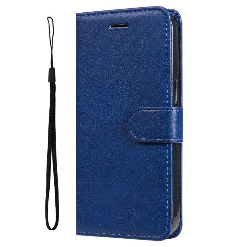 Etui Folio do Samsung Galaxy M52 5G z Łańcuch Paskowata Matowa Skóra