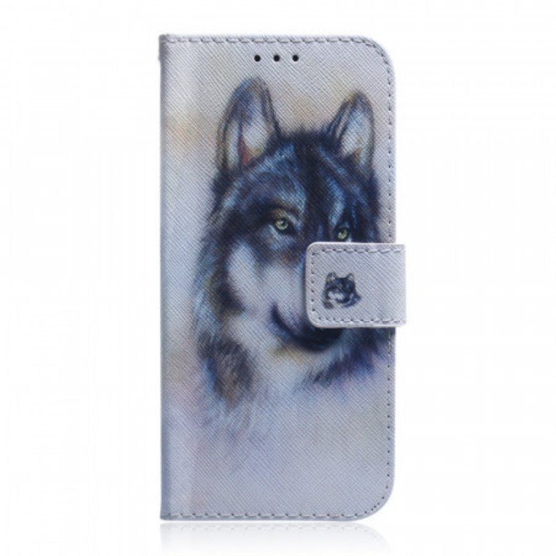 Etui Folio do Samsung Galaxy M52 5G Zimowy Wilk