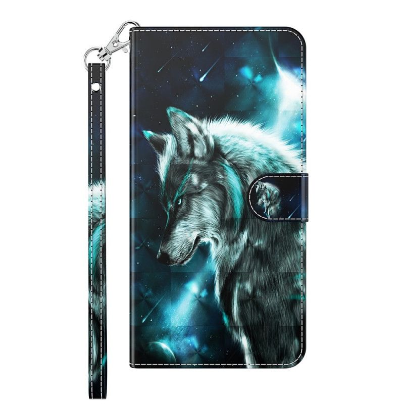 Etui Folio Samsung Galaxy A32 5G Majestatyczna Plamka Światła Wilka Etui Ochronne