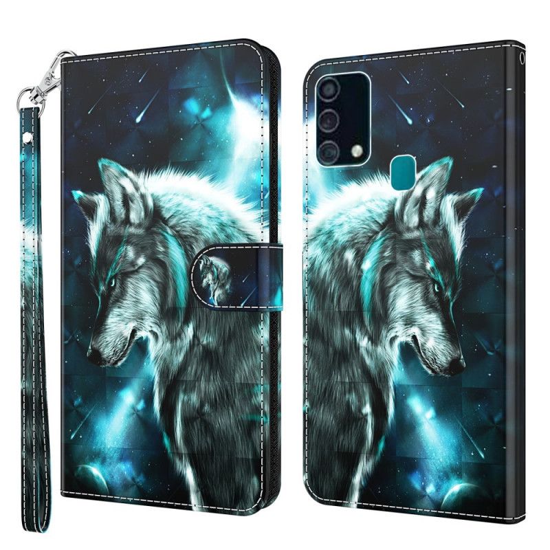 Etui Folio Samsung Galaxy A32 5G Majestatyczna Plamka Światła Wilka Etui Ochronne