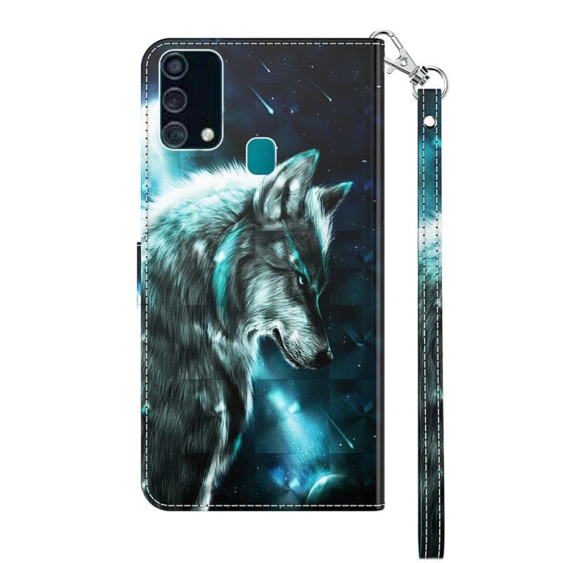 Etui Folio Samsung Galaxy A32 5G Majestatyczna Plamka Światła Wilka Etui Ochronne