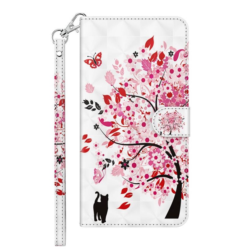 Etui Folio Samsung Galaxy A32 5G Różowe Drzewo Z Jasną Plamką Etui Ochronne