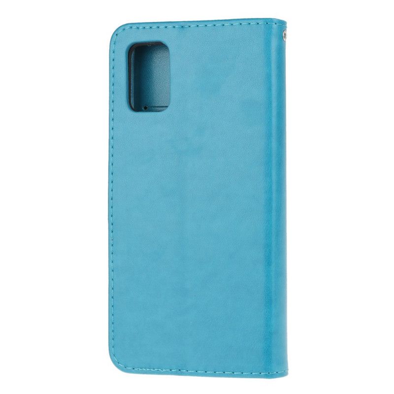 Etui Folio Samsung Galaxy A32 5G Szary Czarny Motyle I Kwiaty Stringów