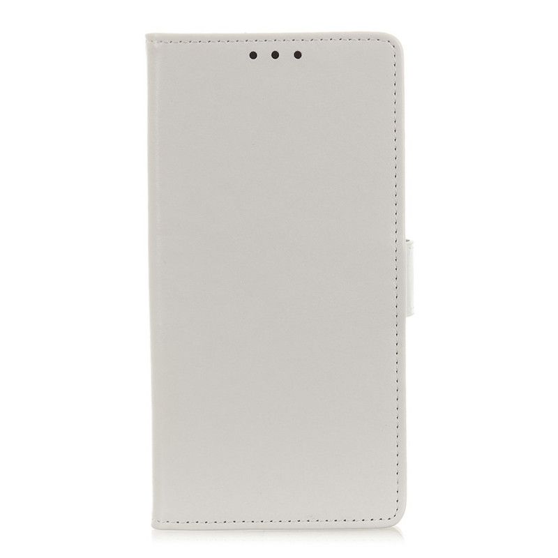 Etui Folio Huawei Mate 30 Lite Biały Czarny Zwykła Imitacja Skóry