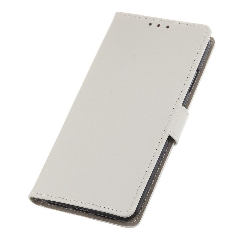 Etui Folio Huawei Mate 30 Lite Biały Czarny Zwykła Imitacja Skóry
