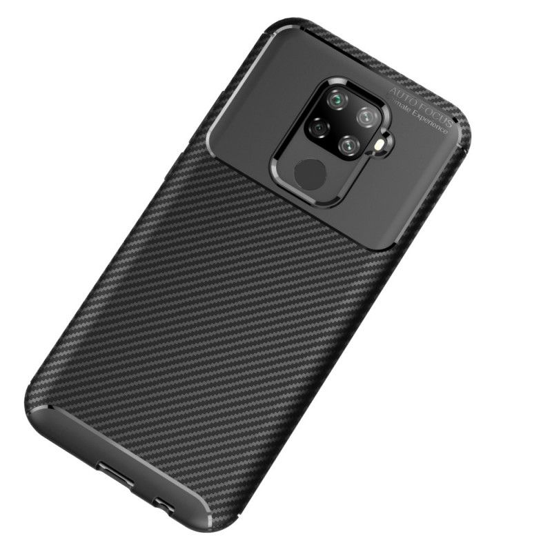 Futerały Huawei Mate 30 Lite Granatowy Czarny Elastyczna Tekstura Włókna Węglowego