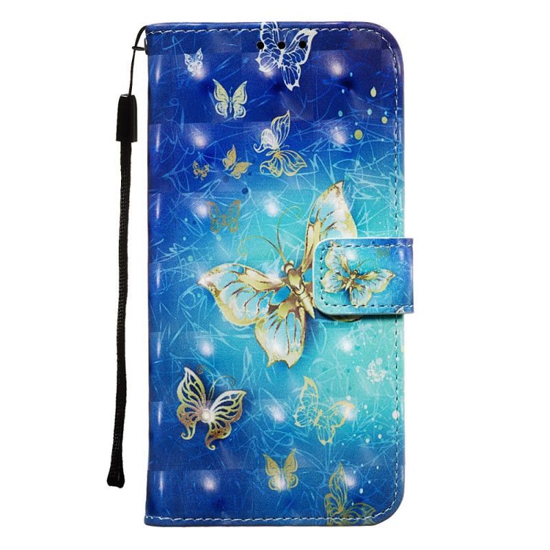 Etui Folio Honor 9X Złote Motyle Stringi Etui Ochronne