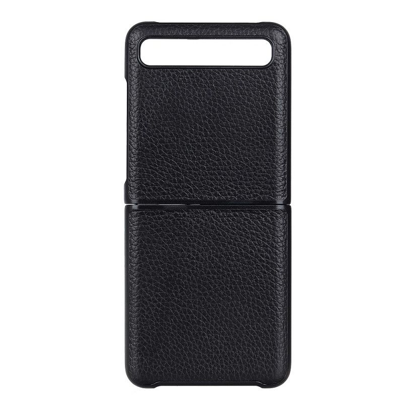 Etui Samsung Galaxy Z Flip Czerwony Czarny Imitacja Skóry Liczi Etui Ochronne