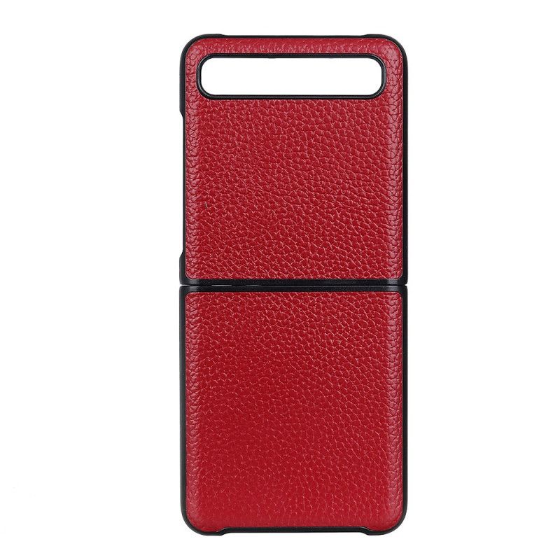 Etui Samsung Galaxy Z Flip Czerwony Czarny Imitacja Skóry Liczi Etui Ochronne