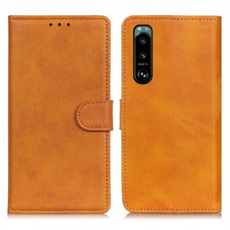 Etui Folio Do Sony Xperia 5 Iii Efekt Matowej Skóry