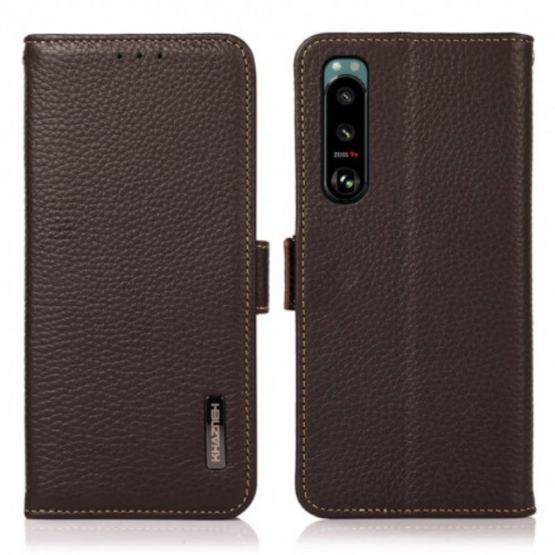 Etui Folio Do Sony Xperia 5 Iii Litchi Leather Khazneh Rfid