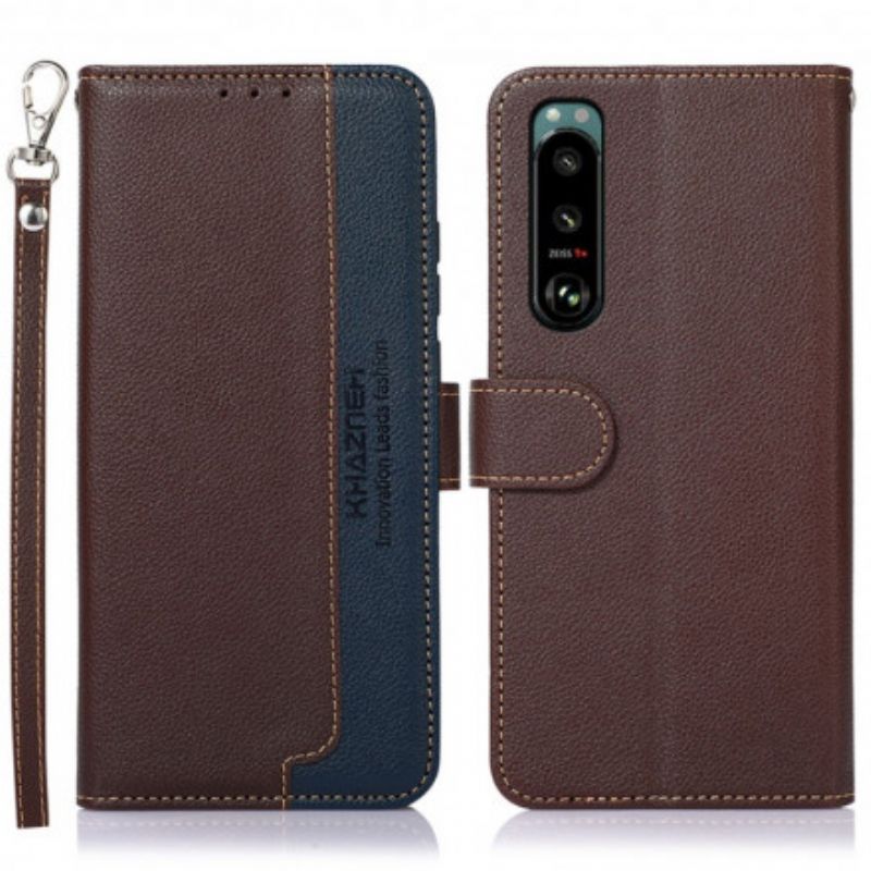 Etui Folio Sony Xperia 5 Iii Lychee Style Rfid Khazneh