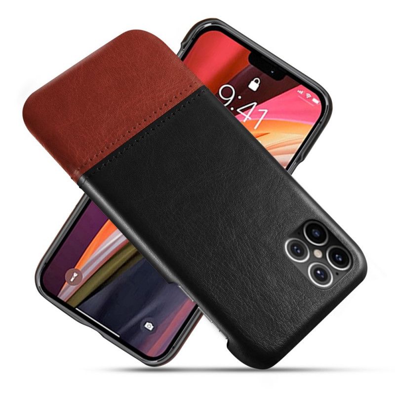 Etui iPhone 12 / 12 Pro Czerwony Czarny Ksq Dwukolorowy Efekt Skóry