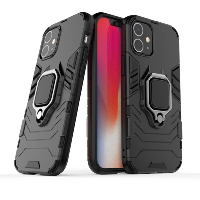 Etui iPhone 12 / 12 Pro Czerwony Czarny Pierścień Oporowy Etui Ochronne