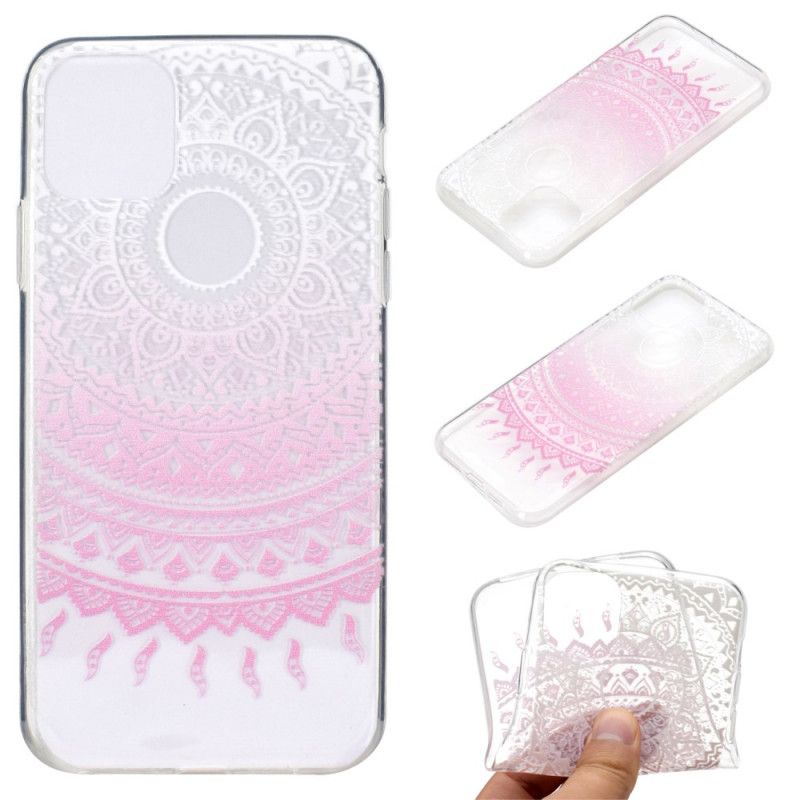 Etui iPhone 12 / 12 Pro Jasnoniebieski Różowy Przezroczysta Kolorowa Mandala Etui Ochronne