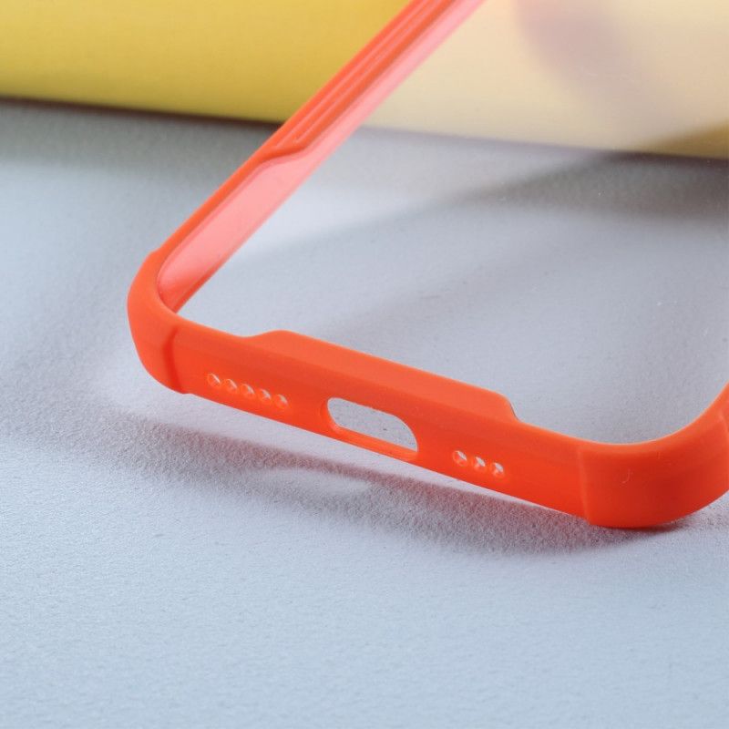 Etui iPhone 12 / 12 Pro Pomarańczowy Czarny Hybryda Z Kolorowymi Krawędziami