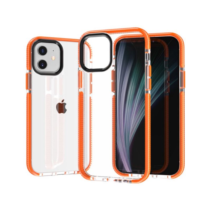 Etui iPhone 12 / 12 Pro Szary Czarny Przezroczyste Silikonowe Krawędzie Etui Ochronne