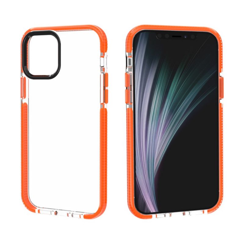 Etui iPhone 12 / 12 Pro Szary Czarny Przezroczyste Silikonowe Krawędzie Etui Ochronne