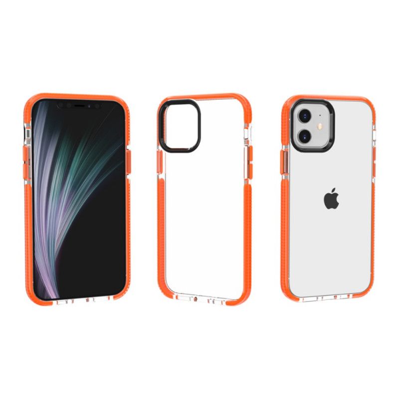 Etui iPhone 12 / 12 Pro Szary Czarny Przezroczyste Silikonowe Krawędzie Etui Ochronne