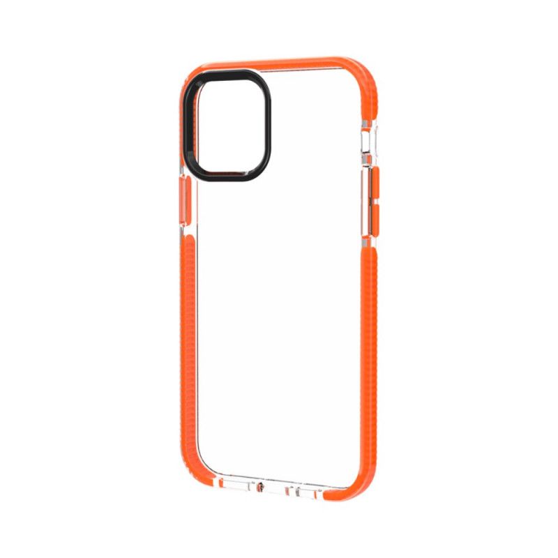 Etui iPhone 12 / 12 Pro Szary Czarny Przezroczyste Silikonowe Krawędzie Etui Ochronne