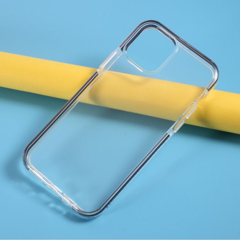 Futerały iPhone 12 / 12 Pro Czerwony Czarny Przezroczyste Kolorowe Krawędzie