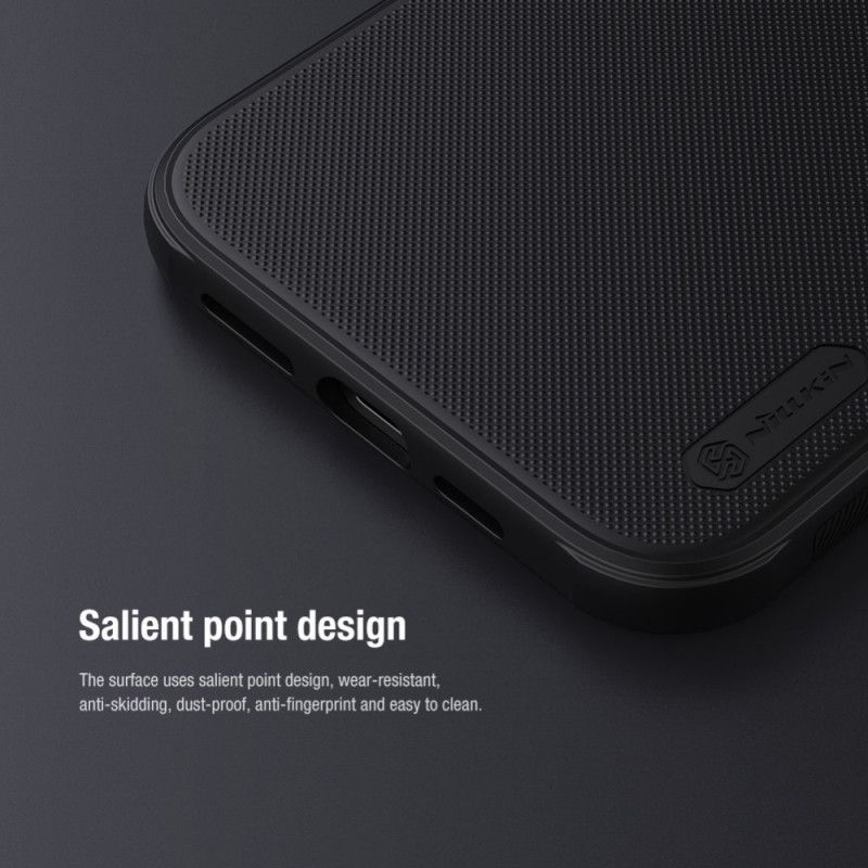Futerały iPhone 12 / 12 Pro Granatowy Czarny Etui na Telefon Matowy Nillkin
