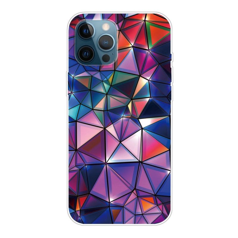 Futerały iPhone 12 / 12 Pro Różowy Szary Etui na Telefon Elastyczna Geometria