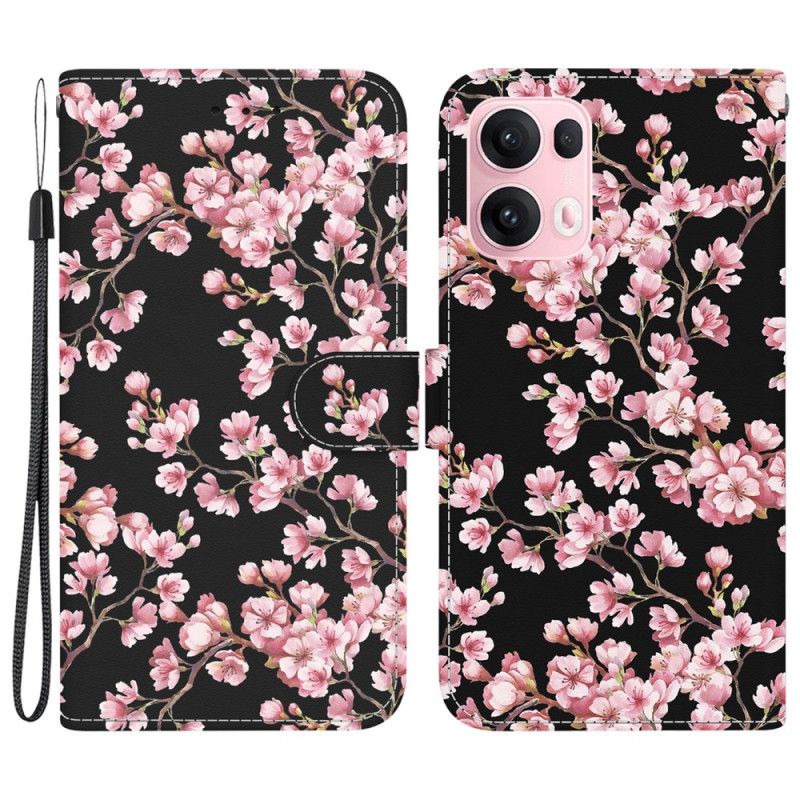 Etui Folio Oppo Reno 13 Pro 5g Kwiaty Śliwy