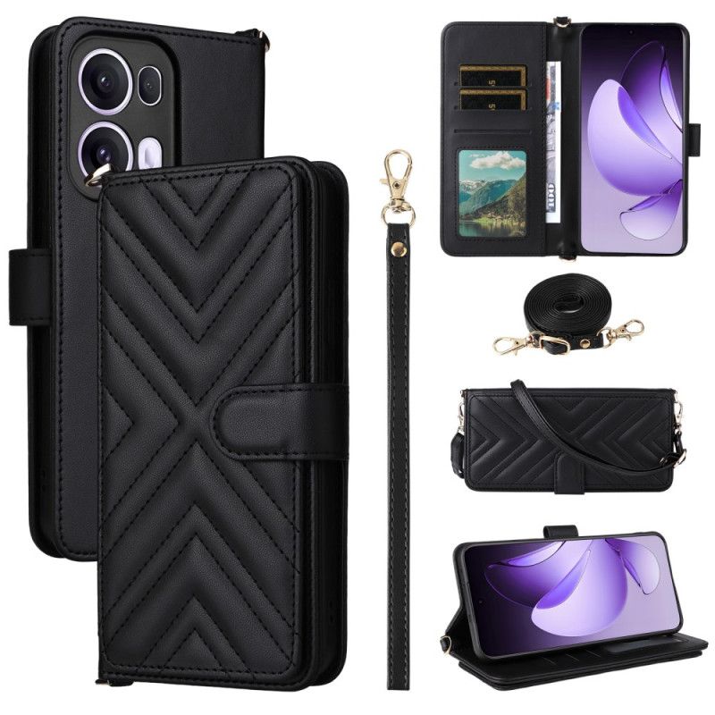 Etui Folio Oppo Reno 13 Pro 5g Pasek Na Ramię W Stylu Retro