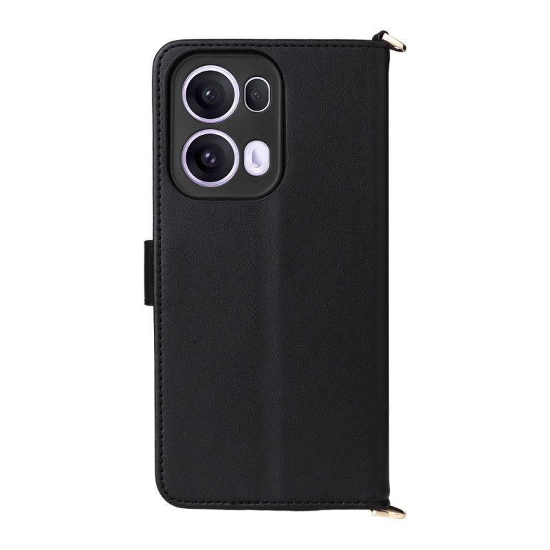 Etui Folio Oppo Reno 13 Pro 5g Pasek Na Ramię W Stylu Retro