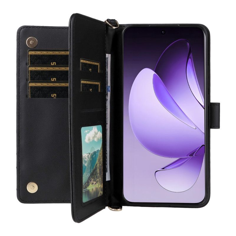 Etui Folio Oppo Reno 13 Pro 5g Pasek Na Ramię W Stylu Retro
